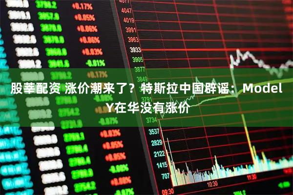 股莘配资 涨价潮来了？特斯拉中国辟谣：Model Y在华没有涨价